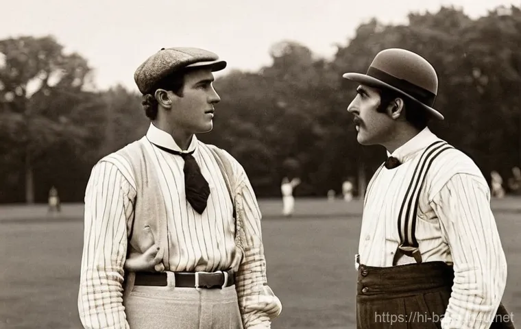 야구의 역사와 기원 - **Prompt: "An authentic, sepia-toned photograph capturing an early baseball game in the mid-19th cen...