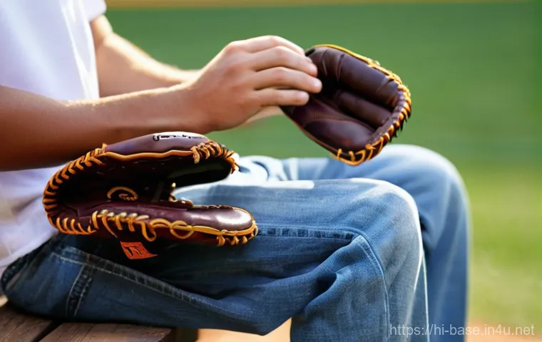 야구 글러브 길들이는 방법 - **Prompt 1: "The Genesis of a Ball Glove Buddy"**
A young baseball player, approximately 13 year...
